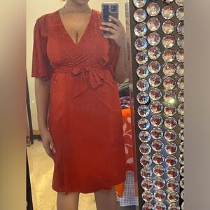 banana republic wrap dress, orange, size 6